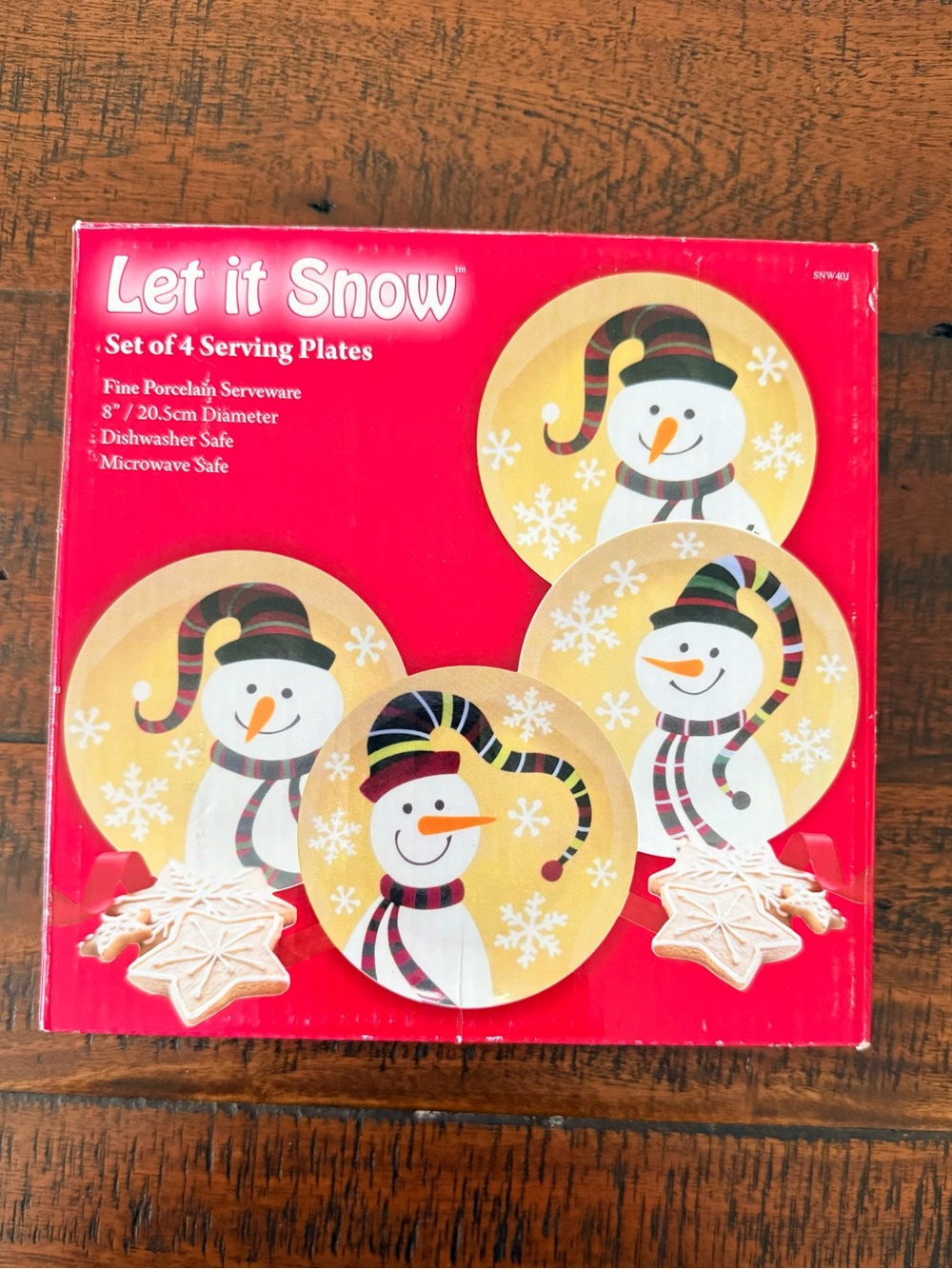 Holiday Snowman Fine Porcelain Serving Plates - (Set of 4)